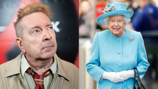 John Lydon of The Sex Pistols next to the Queen