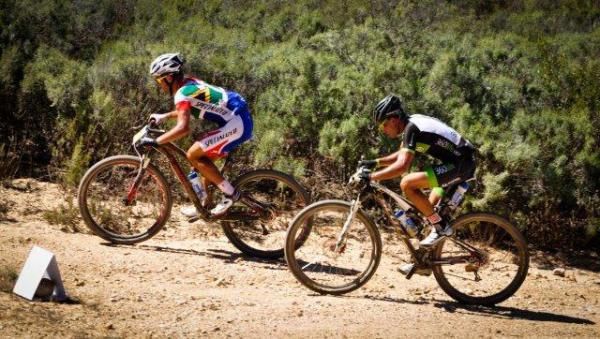 Burry Stander leads Kevin Evans in the latter part of the race.