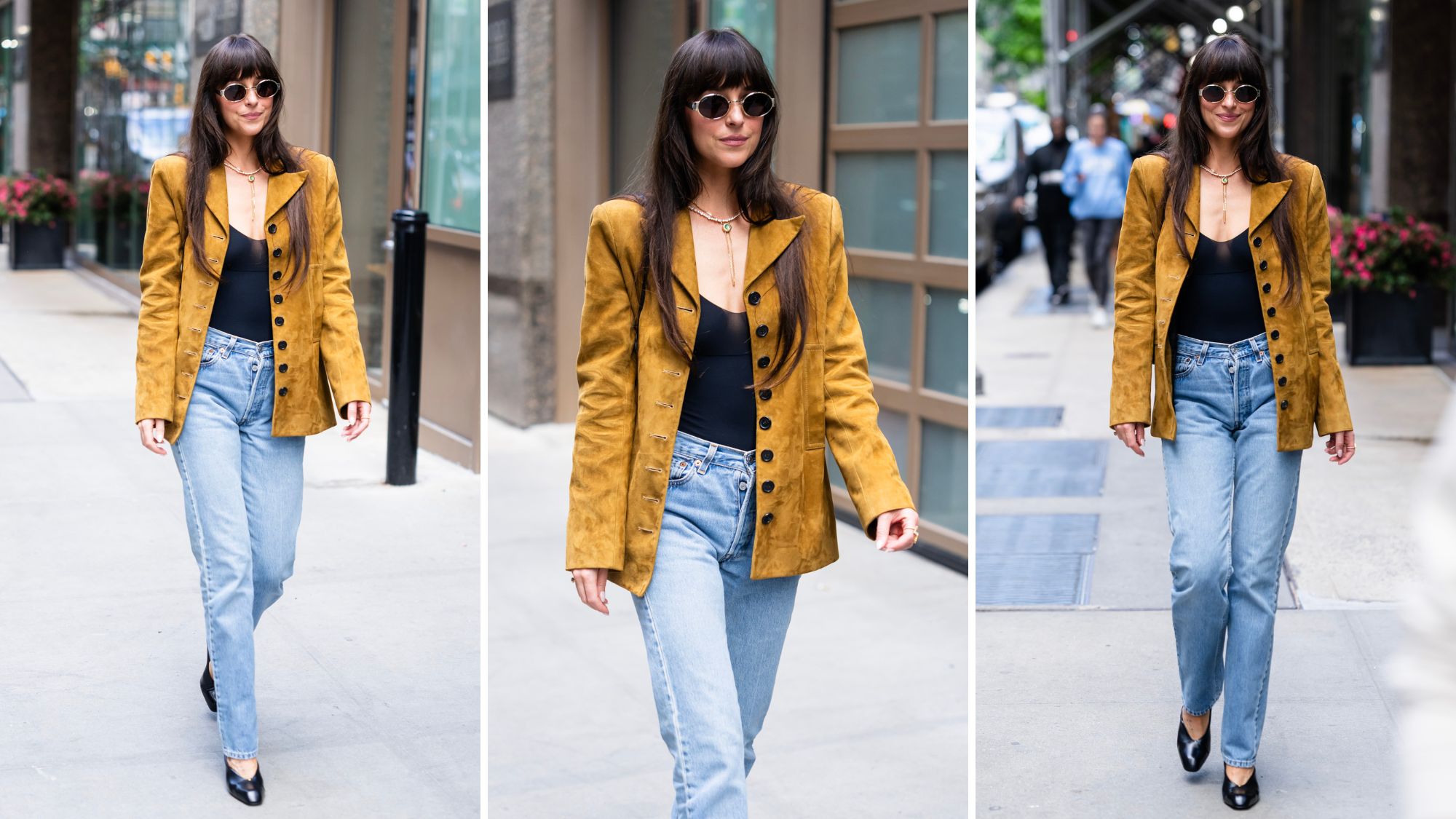 Dakota Johnson Suede Blazer Jacket