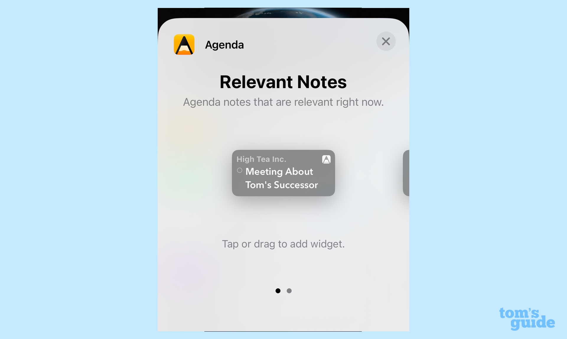 iOS 16 lock screen widget agenda app