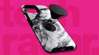 One of the best iPhone 11 cases against a magenta TechRadar background