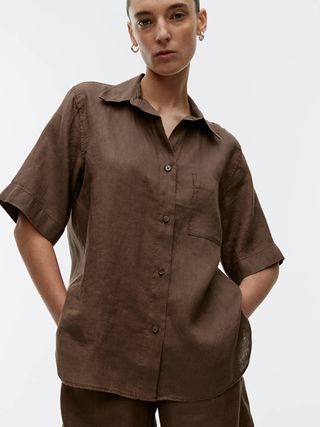 Linen Resort Shirt - Brown - Arket Gb