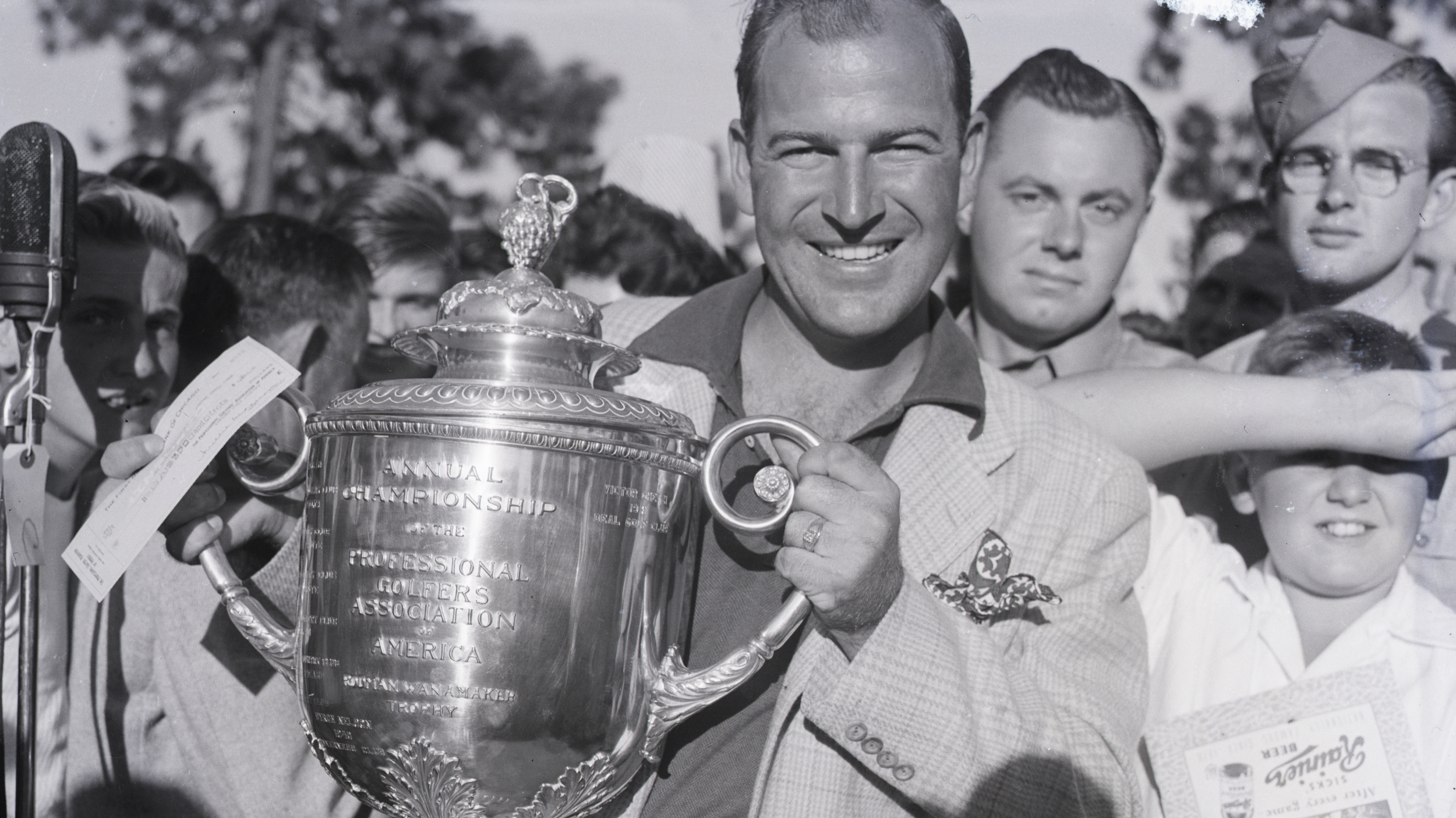 Bob Hamilton with the PGA Championship trophy