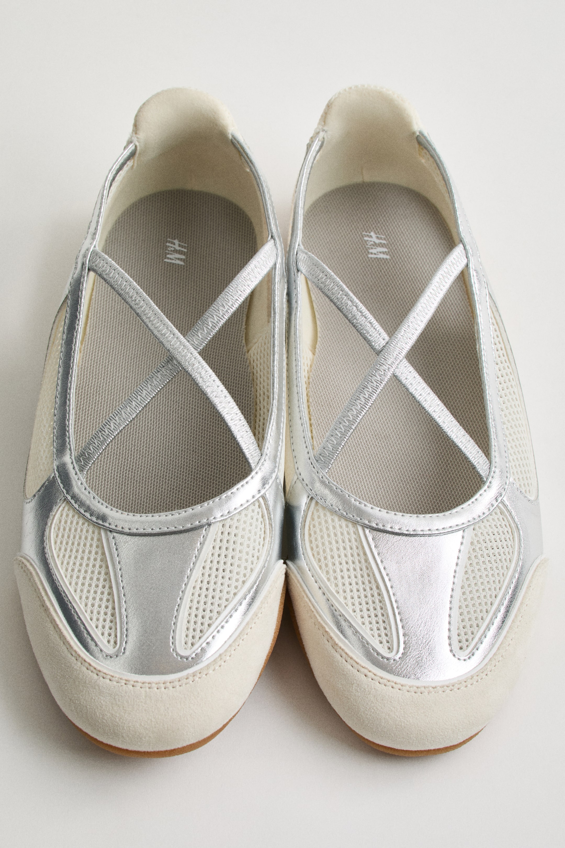 Sneaker-Style Sandals - Silver-Colored/cream