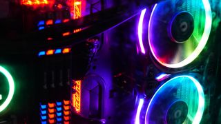 pc components with RGB lighting