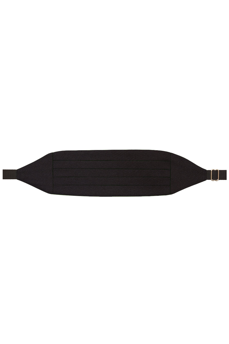 Gros Grain Black Silk Woven Cummerbund