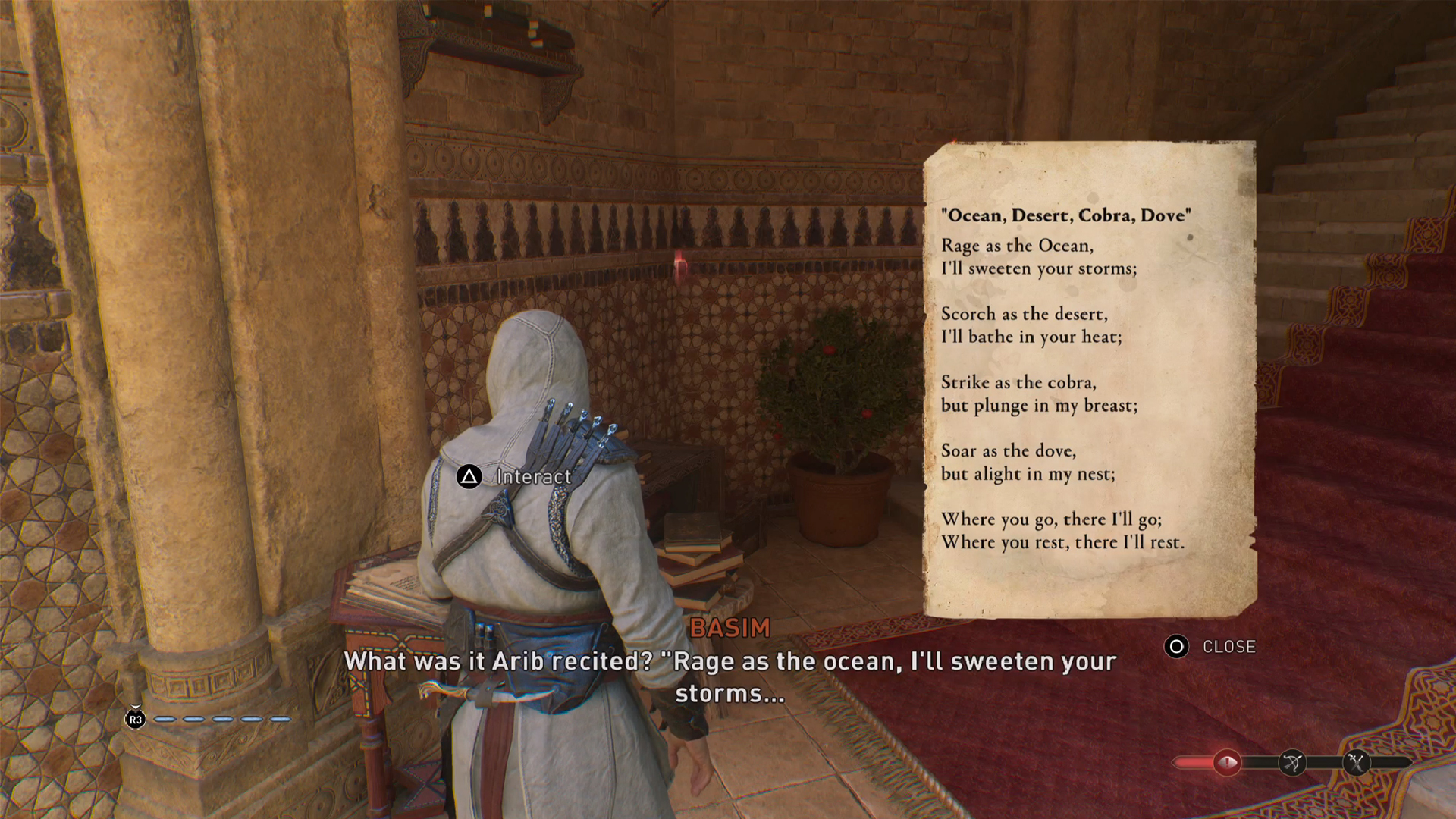 Wiersz związany z łamigłówką książkową w grze Assassin's Creed Mirage