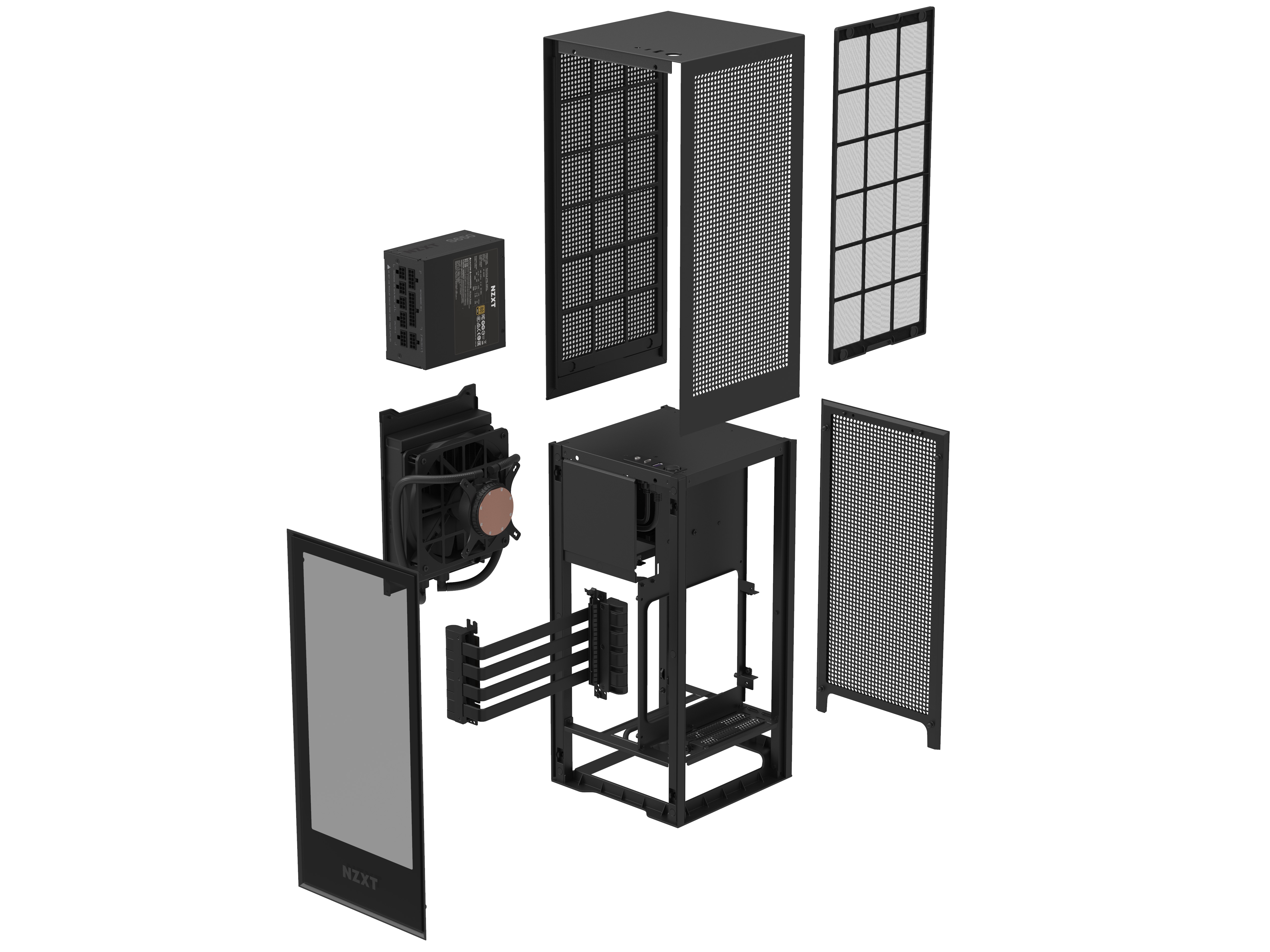 NZXT-kabinet adskilt i individuelle dele