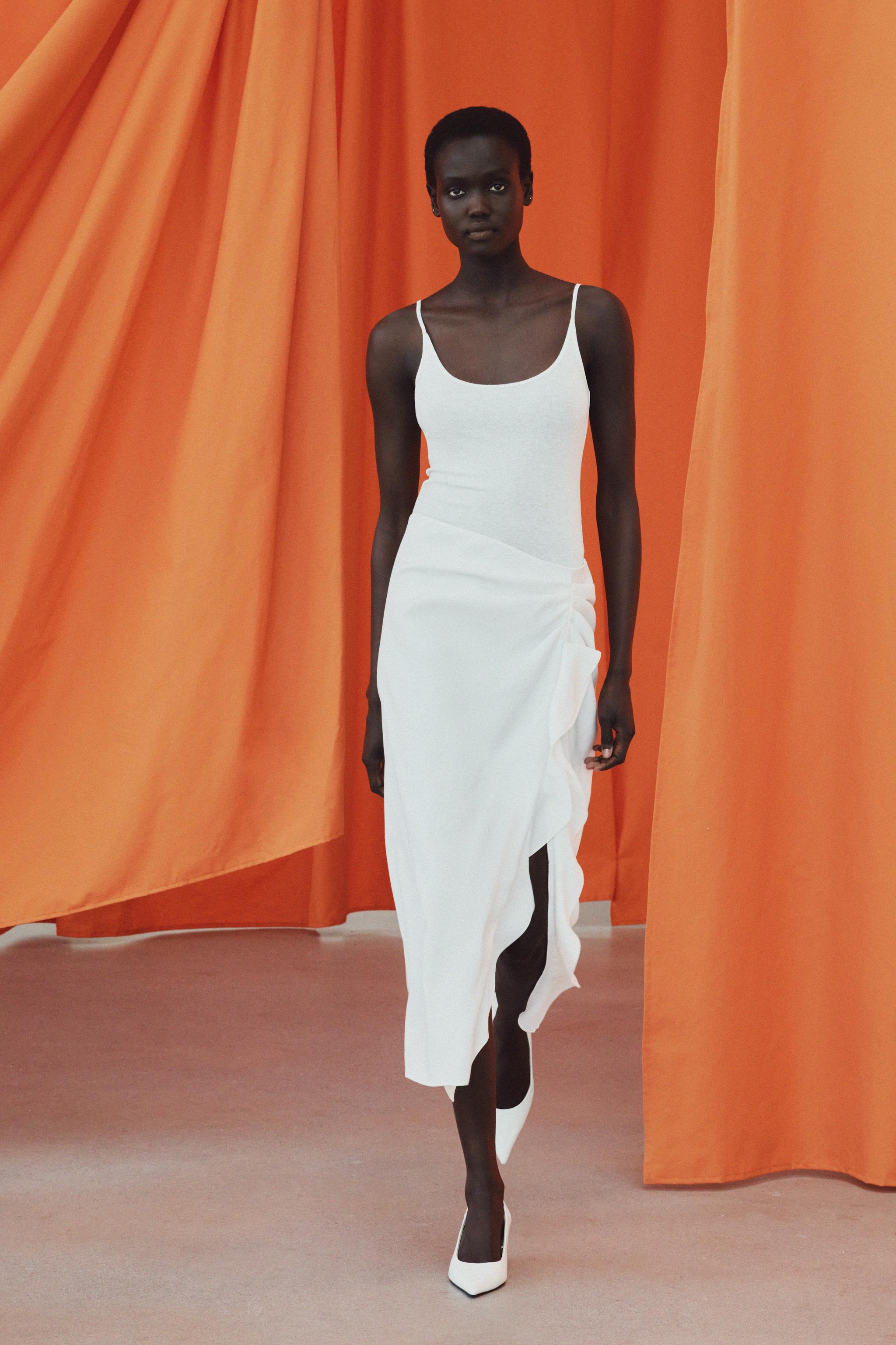 Zw Collection Ruffled Midi Skirt