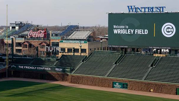 The new LED scoreboard at Wrigley Field. 