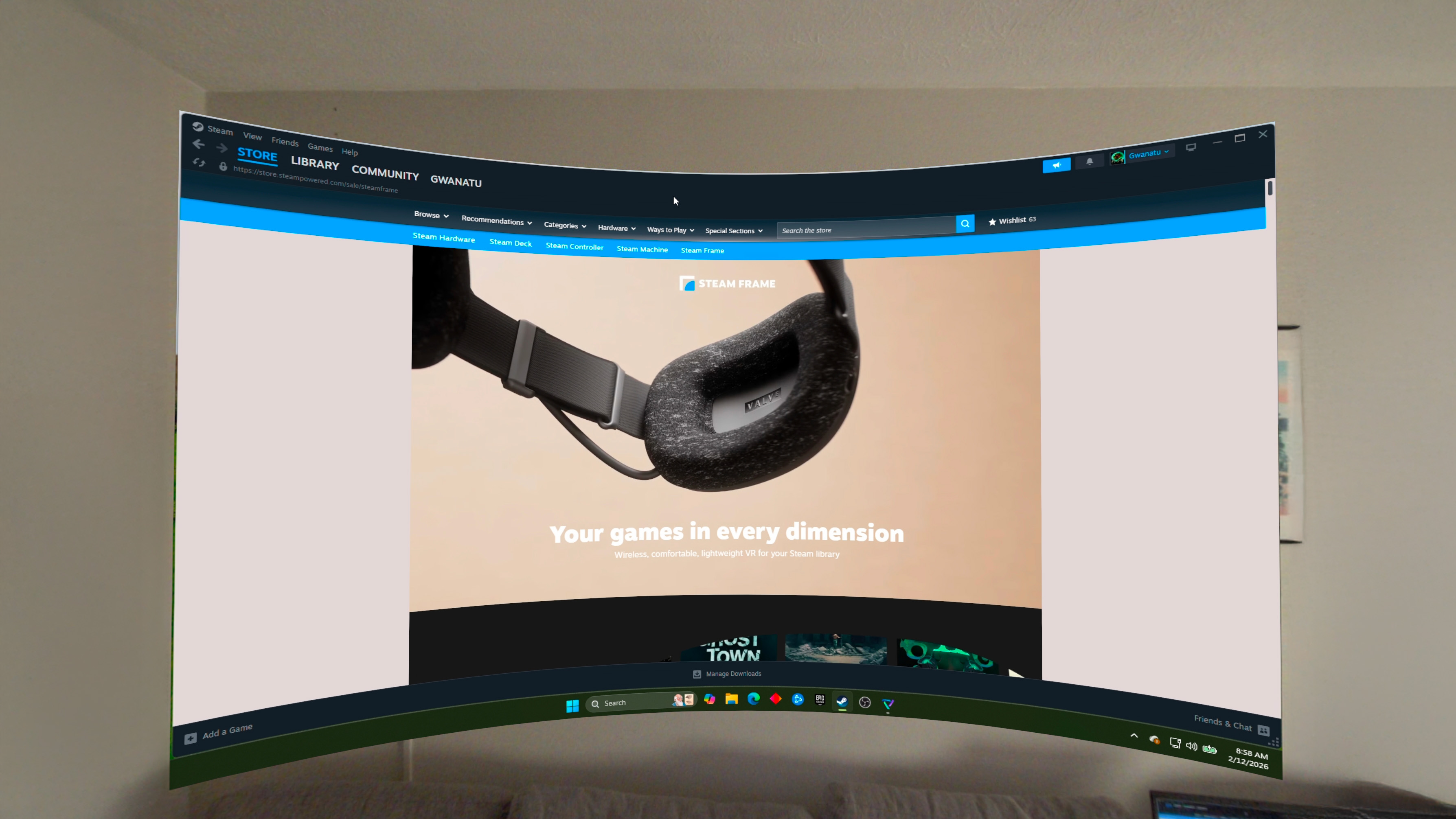 Running Virtual Desktop on a Samsung Galaxy XR