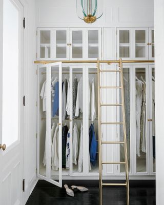 Dressing room ideas glass doors and ladder