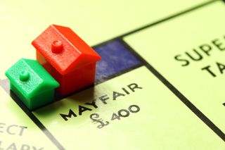 House and hotel on Mayfair Monopoly board