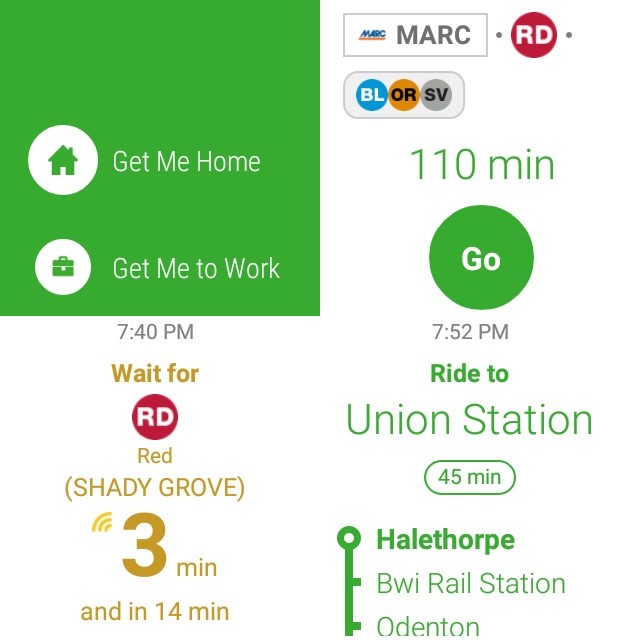 Citymapper smartwatch screenshot