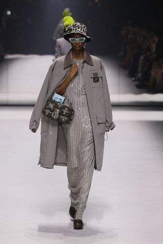 Model on runway wearing Fendi at New York Fashion Week S/S 2023
