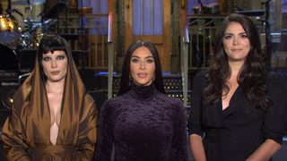 Halsey, Kim Kardashian and Cecily Strong on SNL