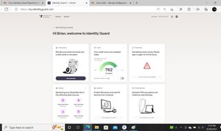 Identity Guard software screenshot