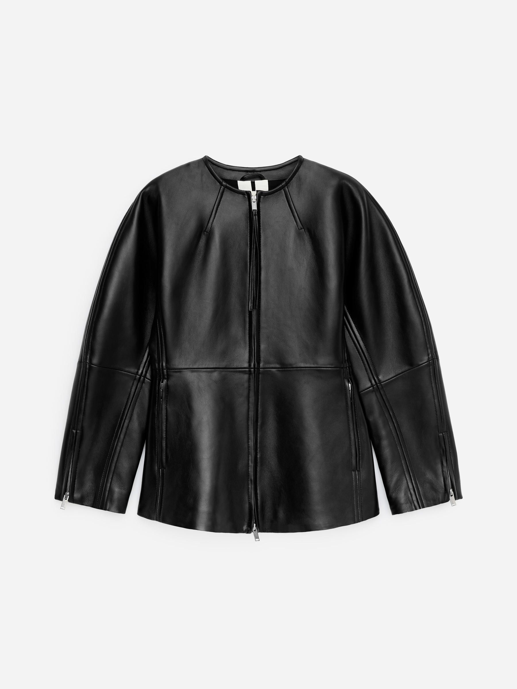 Sculptural Leather Jacket &amp;ndash; Black &amp;ndash; Women &amp;ndash; Arket Gb