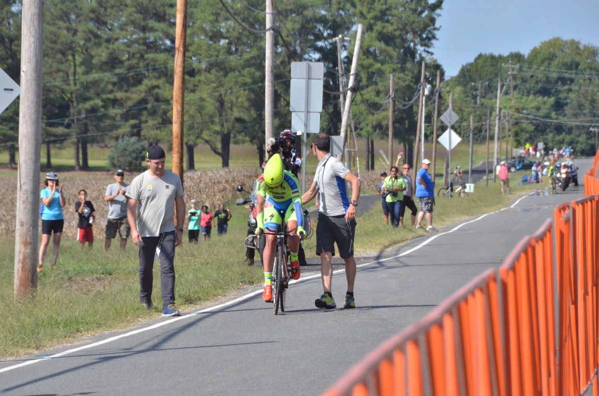 Michael Valgren gets a helping hand