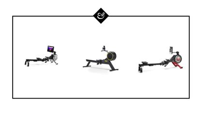 Image of three rowing machines on white H&amp;G background