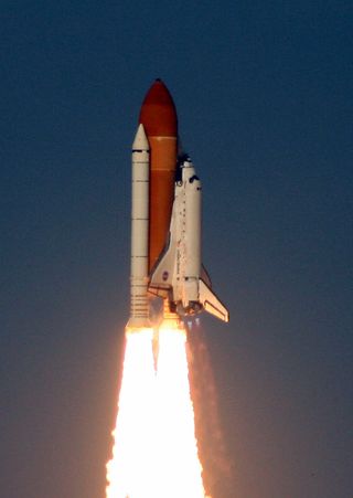 A close-up view of shuttle Discovery's final launch on Feb. 24, 2011 to begin NASA's 133rd shuttle mission.
