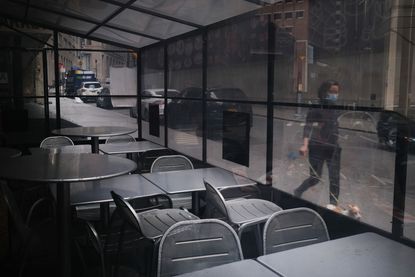 Empty restaurant in New York City