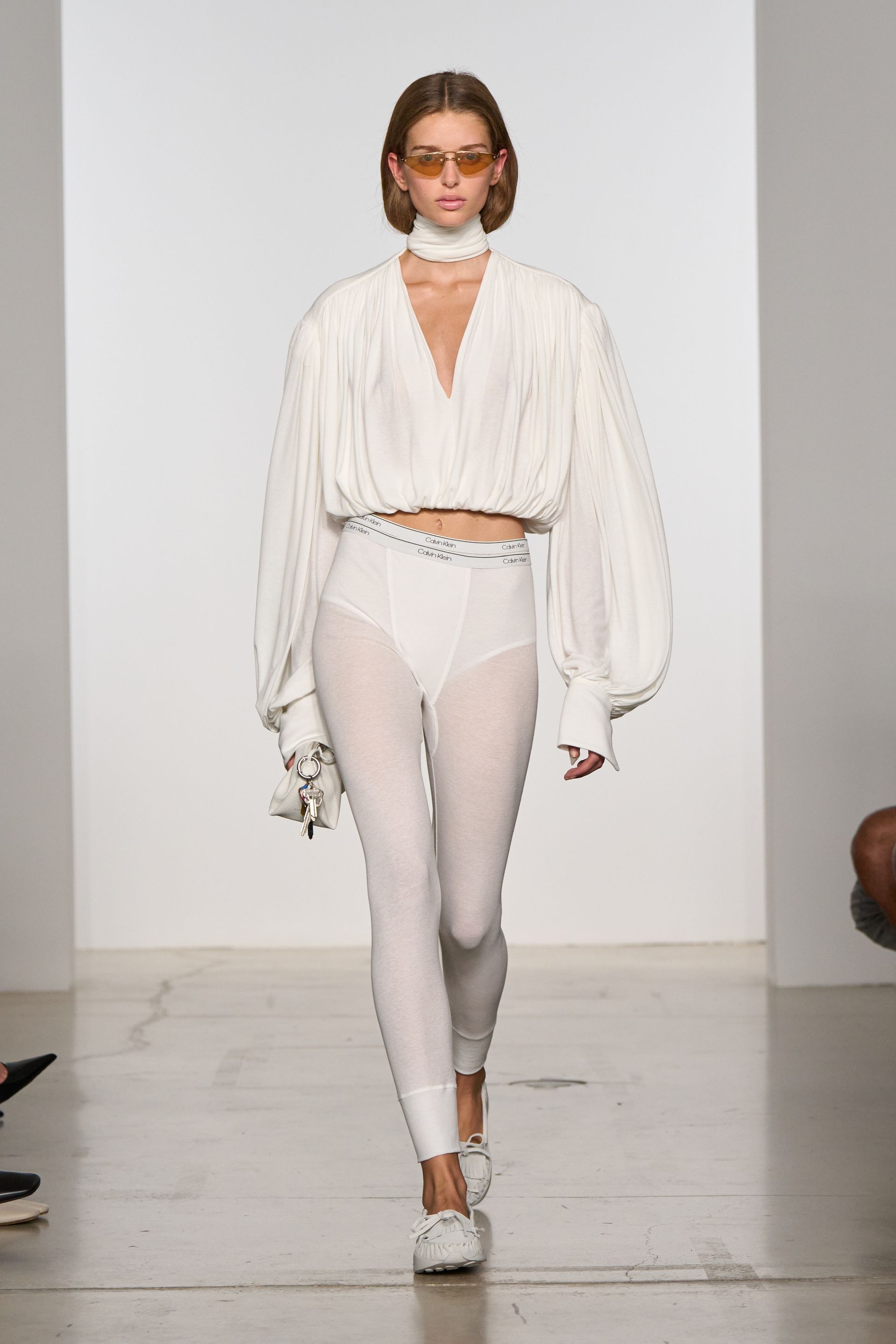 Models walking the calvin klein s/s 26 runway show.