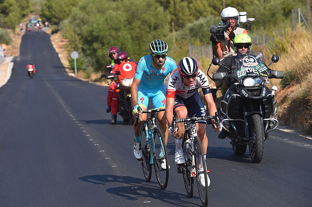 Mathias Frank (IAM Cycling) and Dario Cataldo (Astana) stage 17 Vuelta a Espana