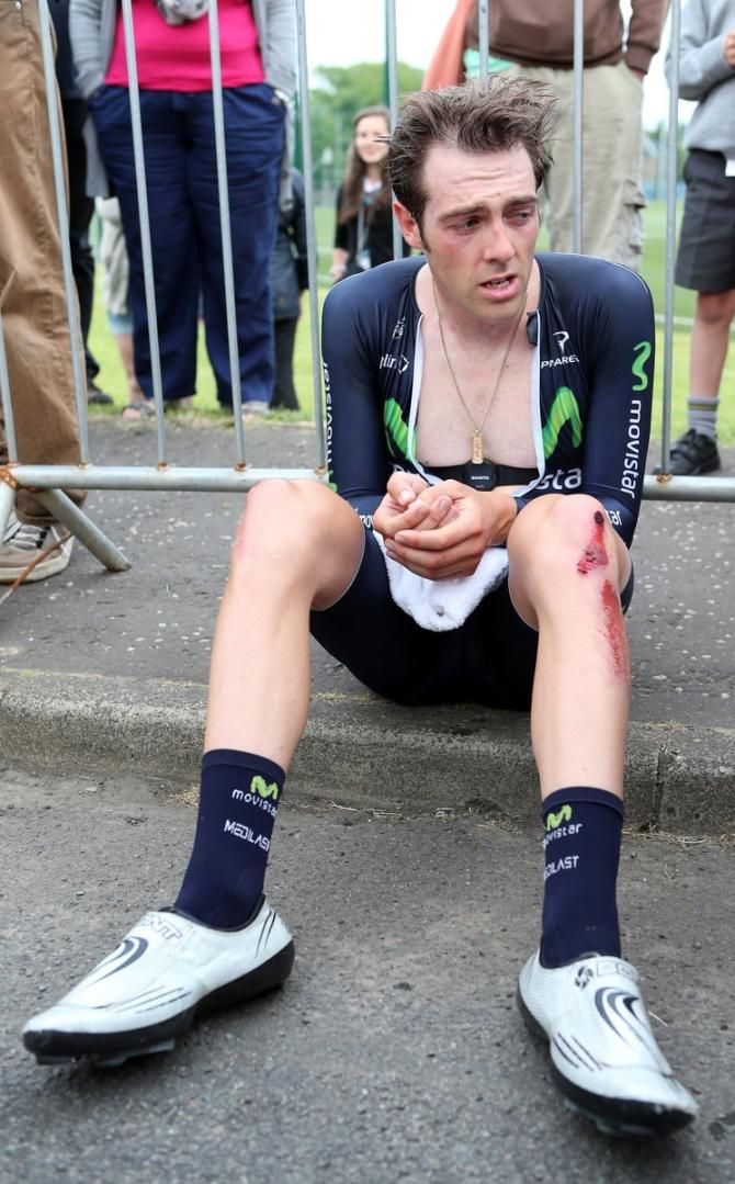 Alex Dowsett crashed during his ride but still won
