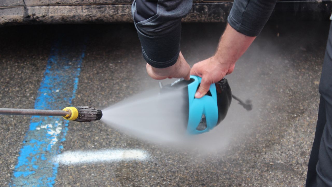 The new Kask helmet gets a jet wash following a wet and dirty Strade Bianche