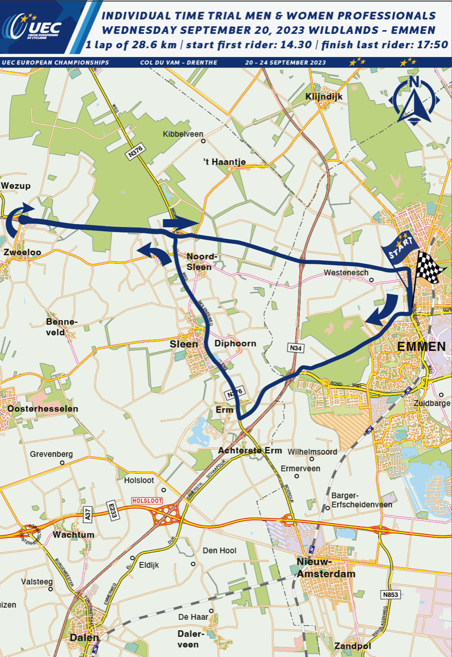 UEC Road European Championships 2023 maps women tt