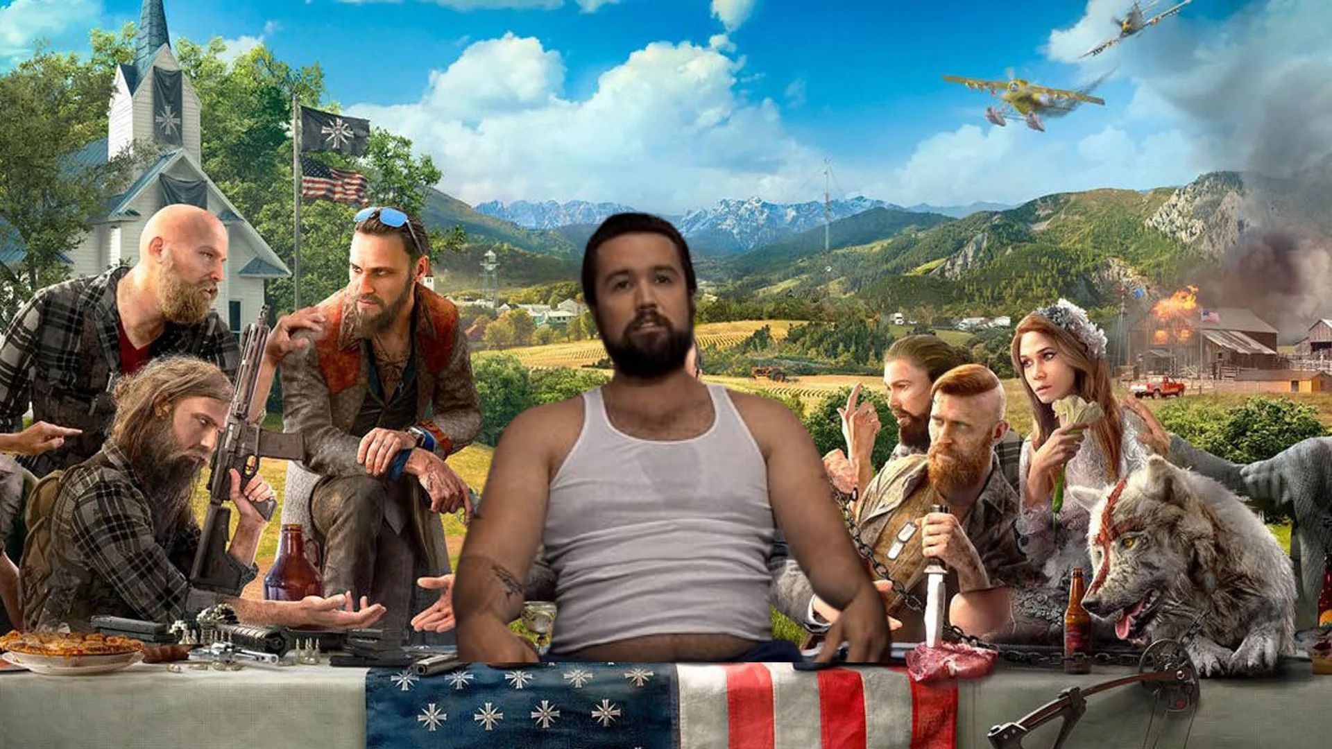 Rob Mac pasted on the cover of Far Cry 5 