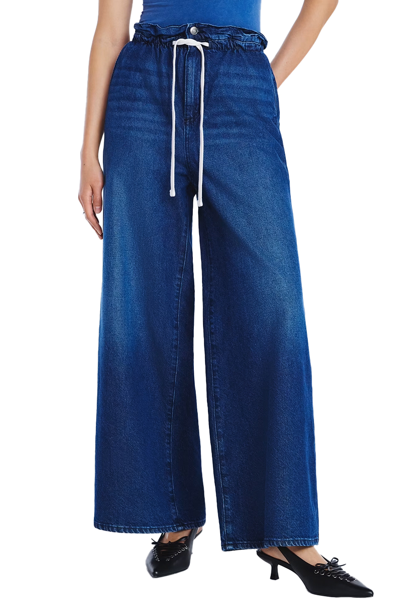 Scoop, Paperbag Waist Wide Leg Cotton Pants
