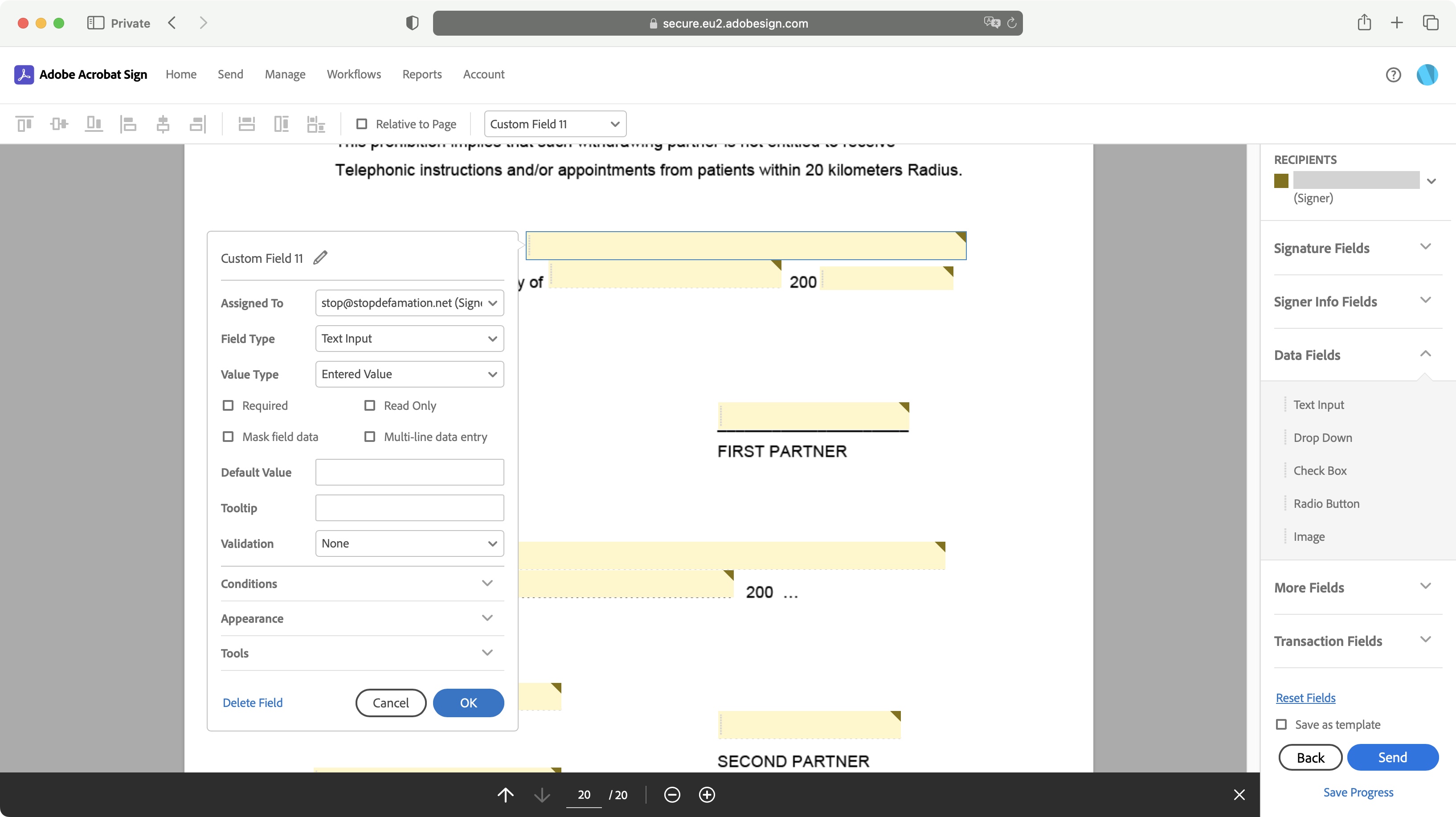 Adobe Sign during our test and review process