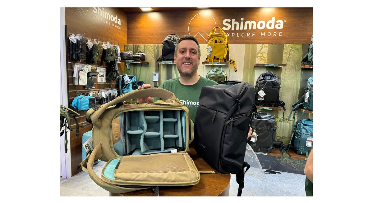 Photo of Shimoda Europe&#039;s Danny Dullforce with an Urban Explore camera bag