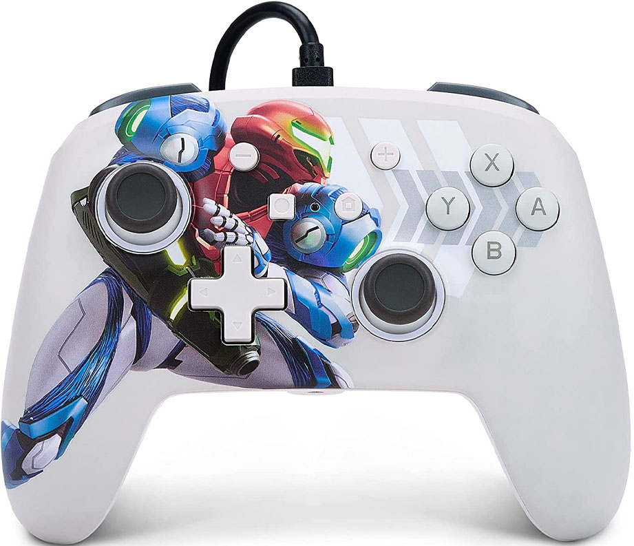 Powera Enhanced Wired Controller Nintendo Switch Metroid Dread White