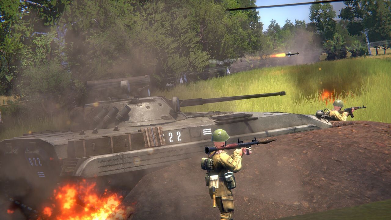 An image of warsaw pact and NATO forces fighting in the Cold War RTS Regiments.