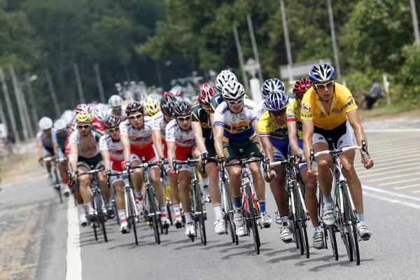 Tobias Erler (Tabriz Petrochemical Cycling Team) leads the peloton
