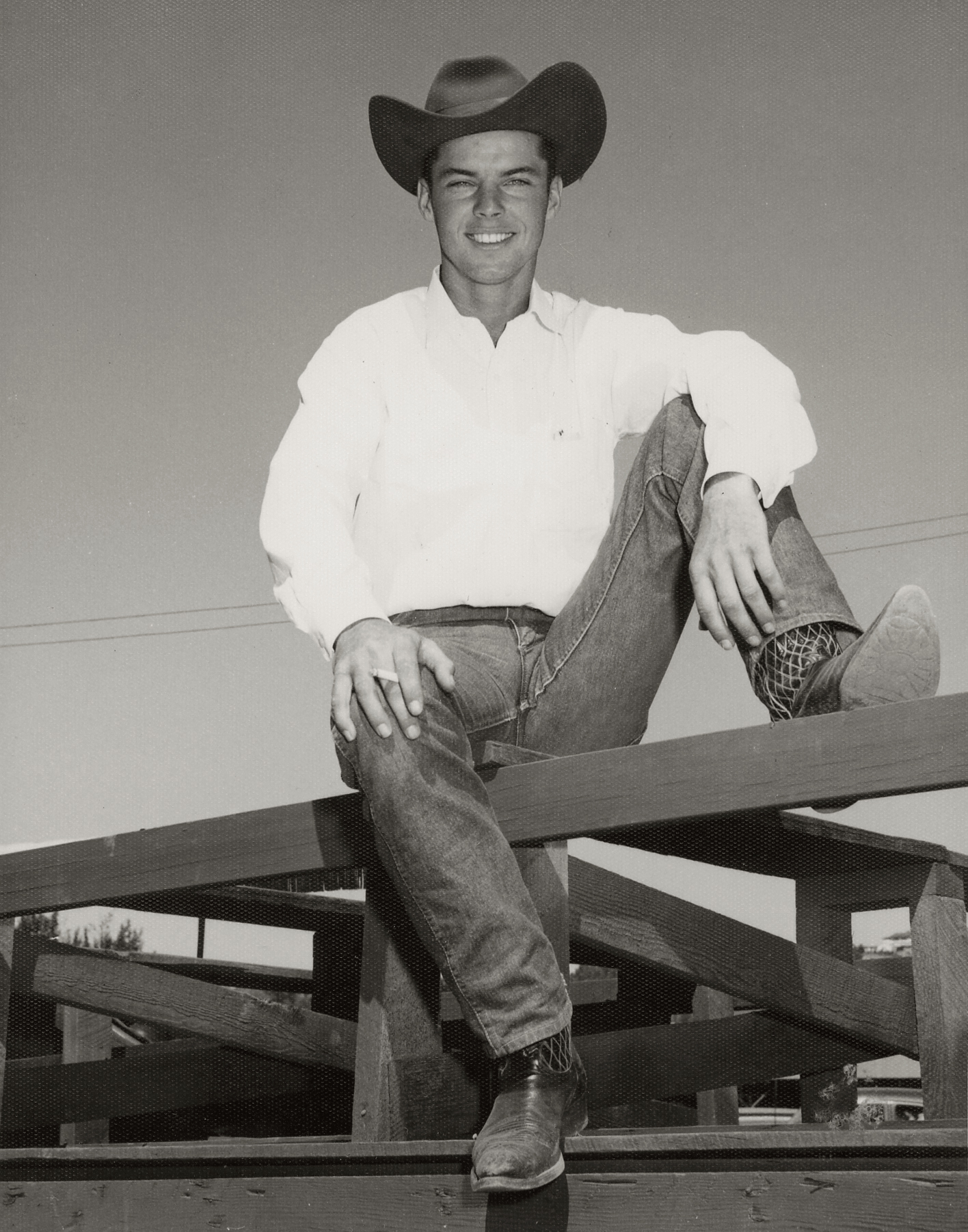 black and white images of cowboys