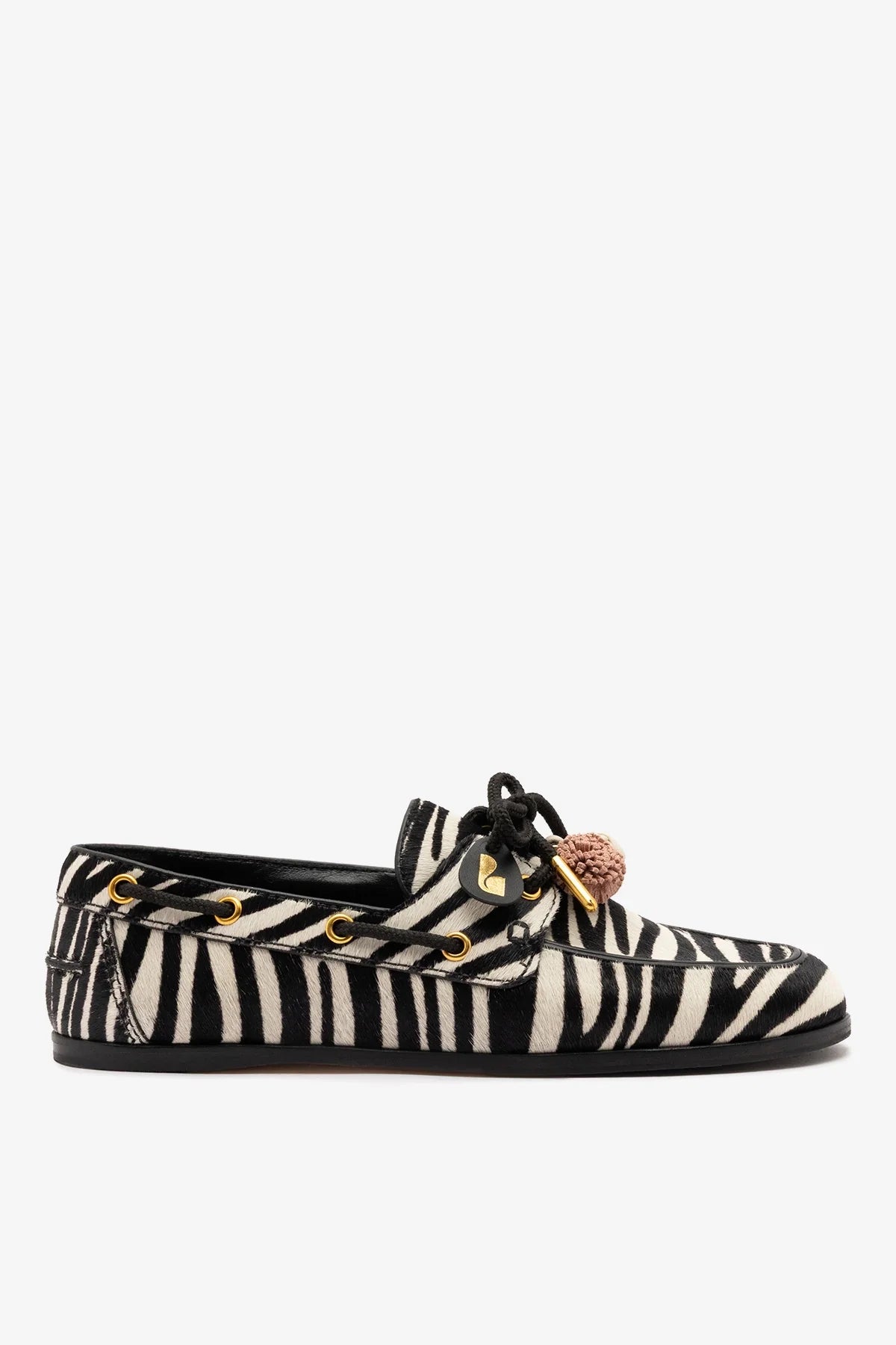 Cyprus Boat Shoe Zebra Hair Leather