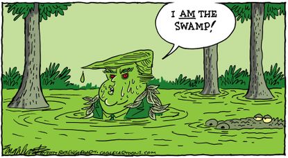 Political Cartoon U.S. Trump Swamp Government DC