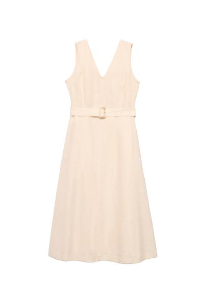 MANGO, Belt Linen Dress (Was $140) 
