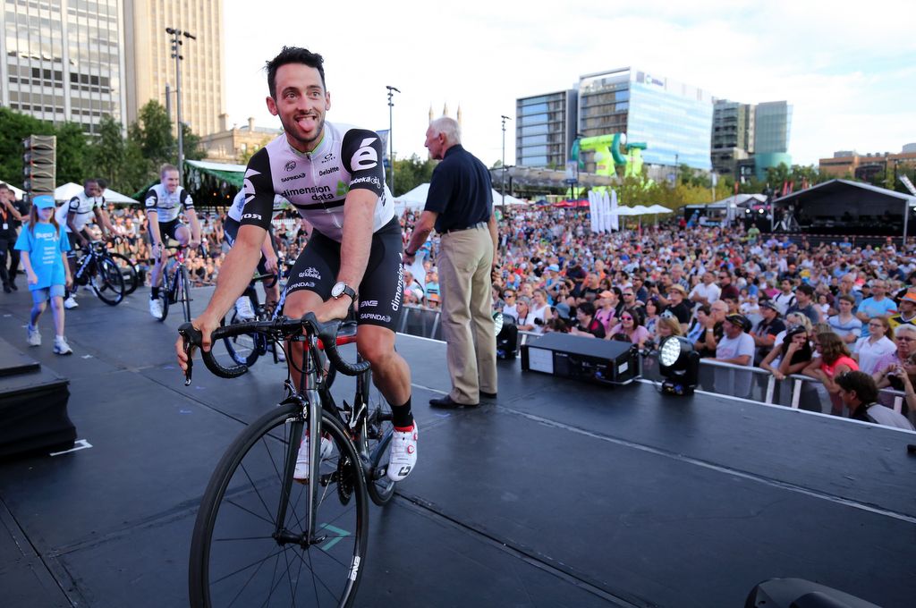 Nathan Haas (Dimension Data) enjoying the team presentation