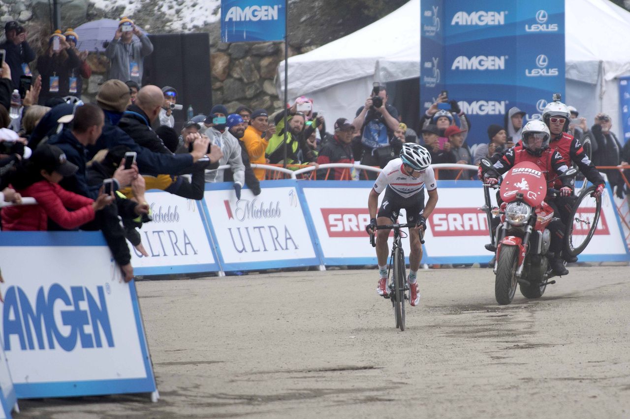 Julian Alaphilippe (Etixx-Quickstep) approaches the finish line
