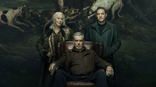 Tom Hardy, Helen Mirren, and Pierce Brosnan in "MobLand"