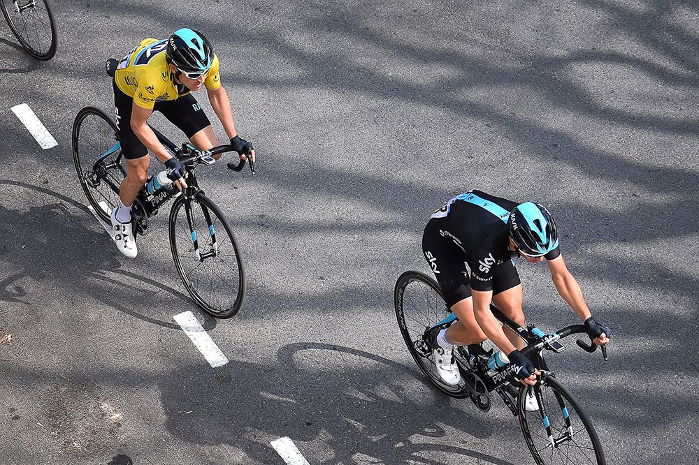 Geraint Thomas was put under pressure