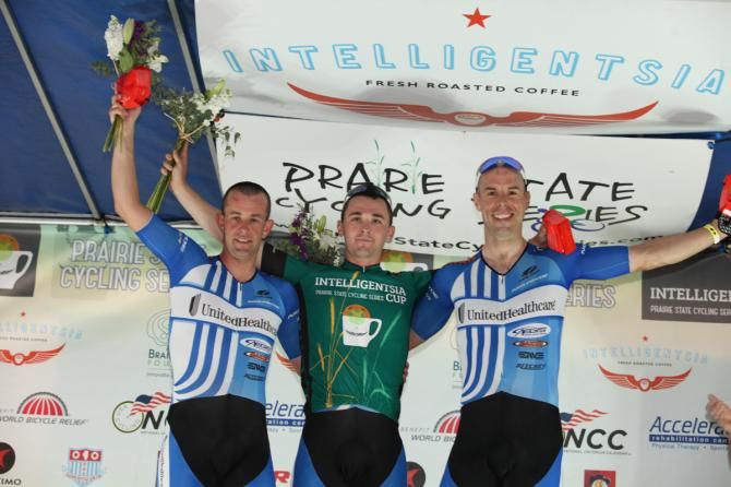 Men's podium (L-R): Hilton Clarke, Luke Keough and Karl Menzies