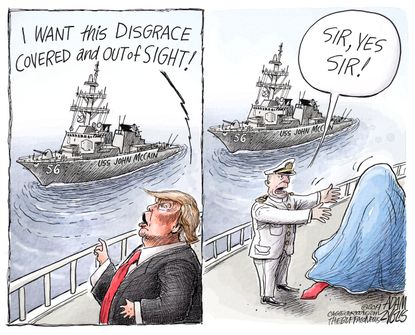 Political Cartoon U.S. Trump Navy Japan USS McCain