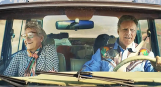 Harper Steele and Will Ferrell in a car together in Will &amp; Harper, one of September&#039;s new Netflix movies