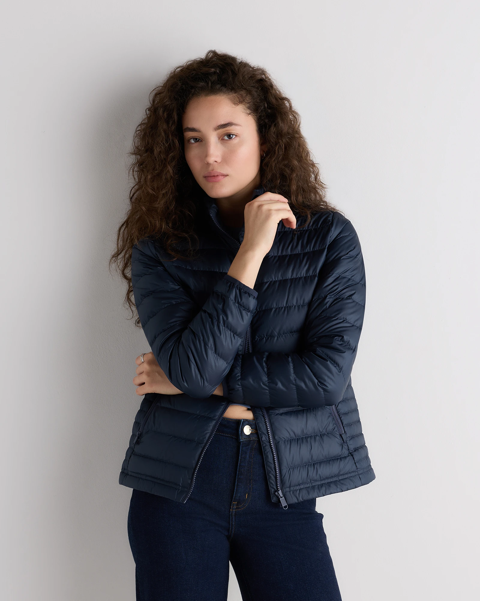 Lightweight Down Packable Puffer Jacket in Atlas Navy